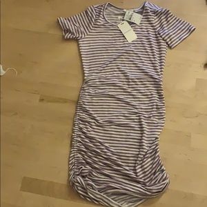 NWT ruched striped dress